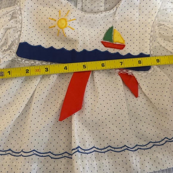 Vintage Polka Dot Sailboat Baby Dress - Picture 6 of 7
